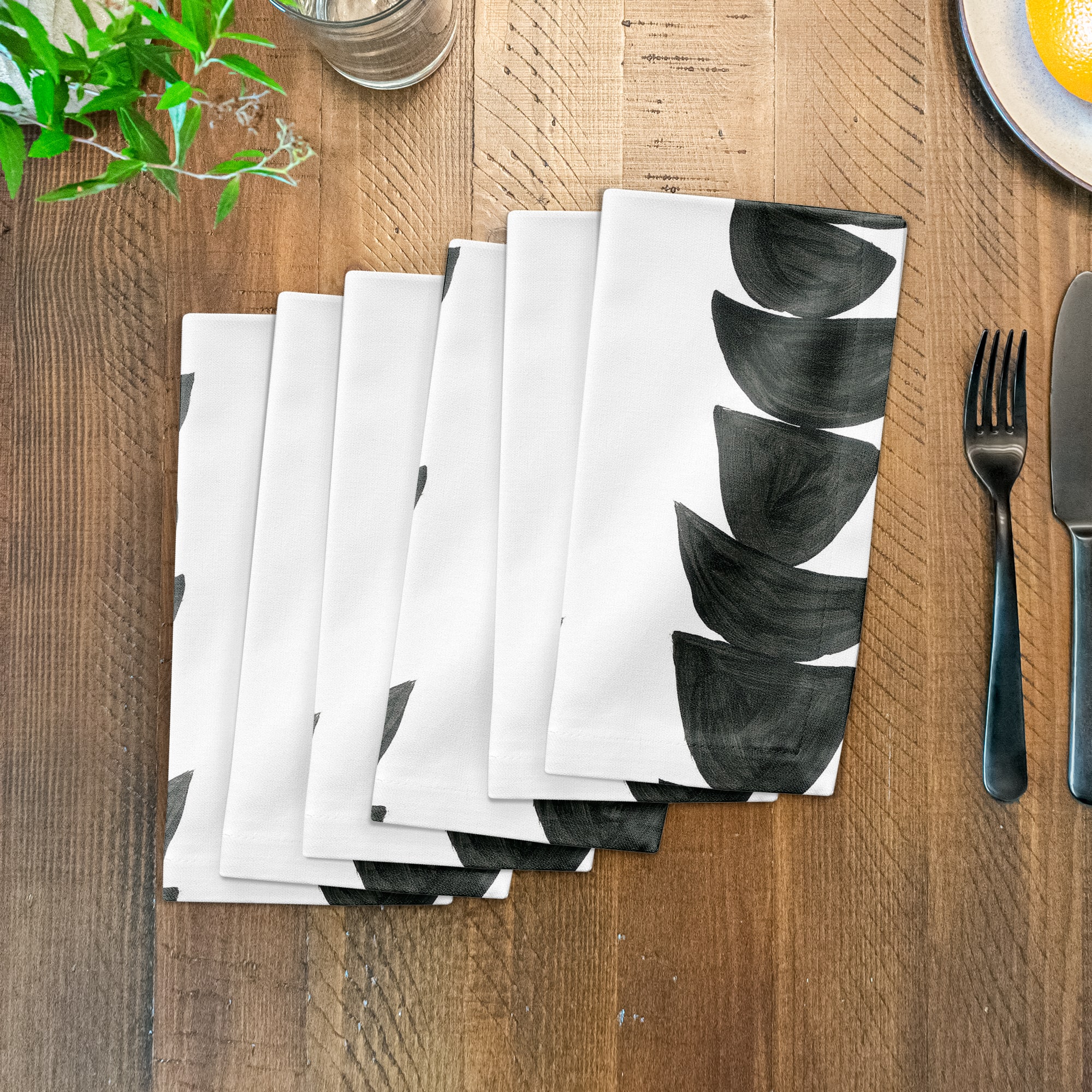 Monochromatic Stacked Bowls 10" x 10" Cotton Twill Napkin
